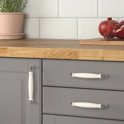 Ikea Klingstorp Handle, Off-white/chrome Plated, 5 9/16 "