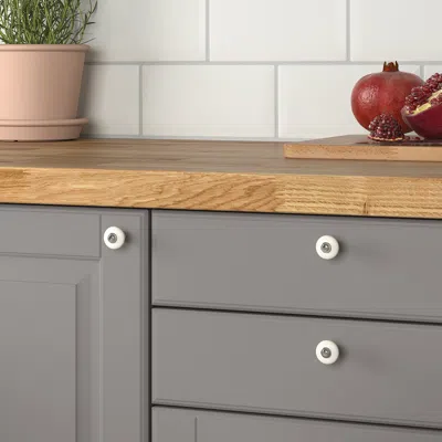 Ikea Klingstorp Knob, Off-white/chrome Plated, 7/8 "