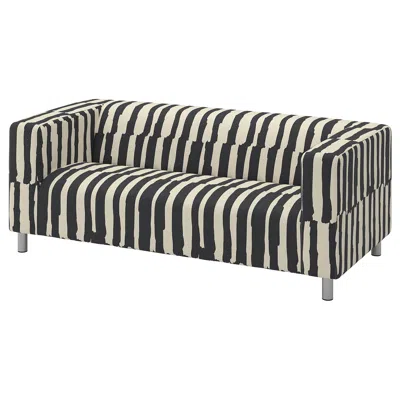 Ikea Klippan Cover For Loveseat, Grimsmåla Black/beige
