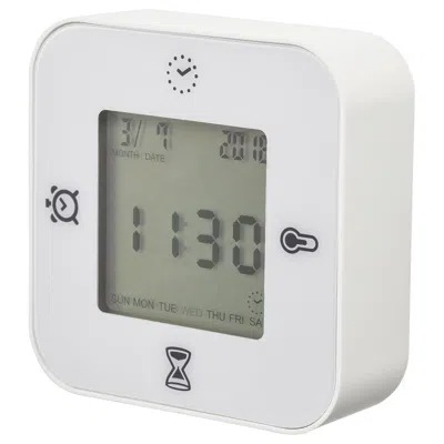 Ikea Klockis Clock/thermometer/alarm/timer, White, 2 ¾x2 ¾ "