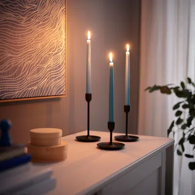 Ikea Klokhet Unscented Taper Candle, Pale Blue, 9 ¾ "