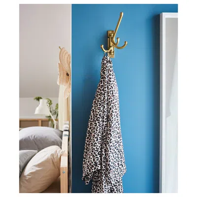 Ikea Kämpig 3-arm Swivel Hook, Brass Color, Min. Width: 1 ¼ "