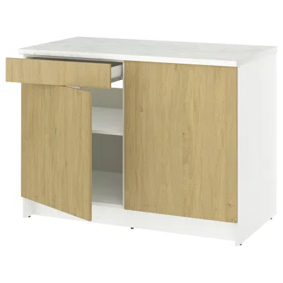 Ikea Knoxhult Base Cabinet With Doors And Drawer, Oak Effect, 48x24x36 " In Brown