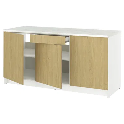 Ikea Knoxhult Base Cabinet With Doors And Drawer, Oak Effect, 72x24x36 "