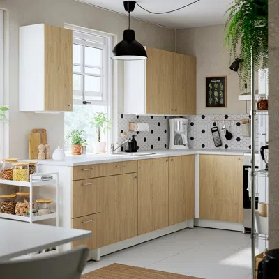 Ikea Knoxhult Corner Kitchen, Oak Effect