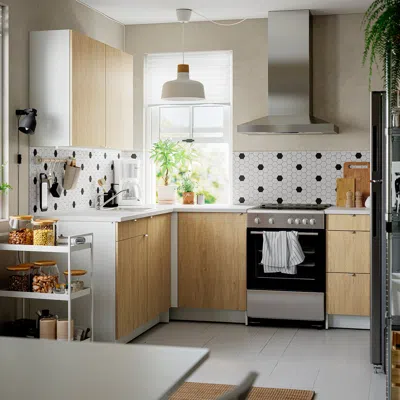 Ikea Knoxhult Corner Kitchen, Oak Effect