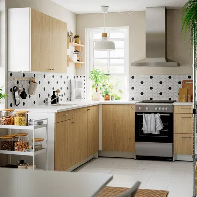 Ikea Knoxhult Corner Kitchen, Oak Effect