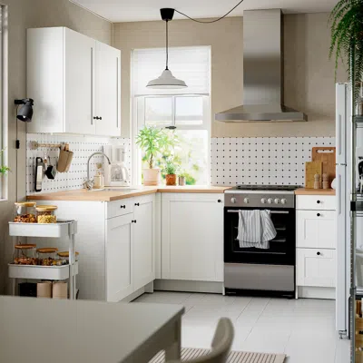 Ikea Knoxhult Corner Kitchen, White Frame