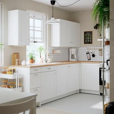 Ikea Knoxhult Corner Kitchen, White Frame