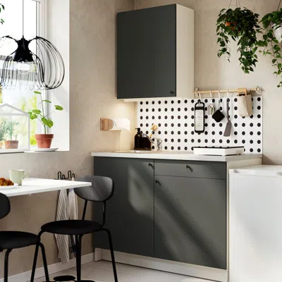 Ikea Knoxhult Kitchen, Dark Gray, 48x24x88 "