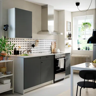 Ikea Knoxhult Kitchen, Dark Gray, 93x24x88 "