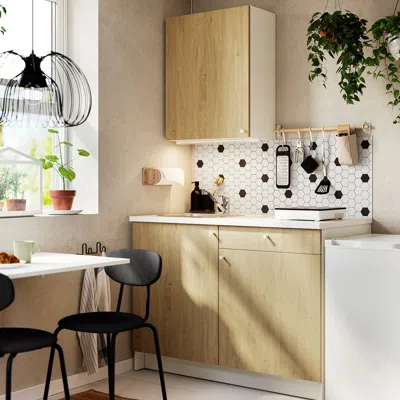 Ikea Knoxhult Kitchen, Oak Effect, 48x24x88 "