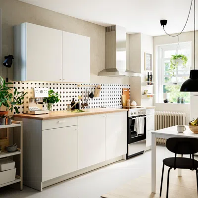 Ikea Knoxhult Kitchen, White, 117x24x88 "