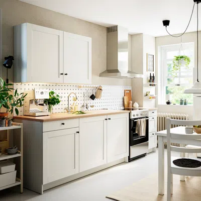 Ikea Knoxhult Kitchen, White Frame, 117x24x88 "