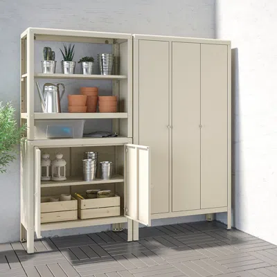 Ikea Kolbjörn Shelving Unit With 2 Cabinets, Beige, 67 3/8x14 5/8x63 3/8 "