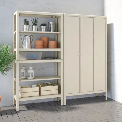 Ikea Kolbjörn Shelving Unit With Cabinet, Beige, 67 3/8x14 5/8x63 3/8 " In Neutral
