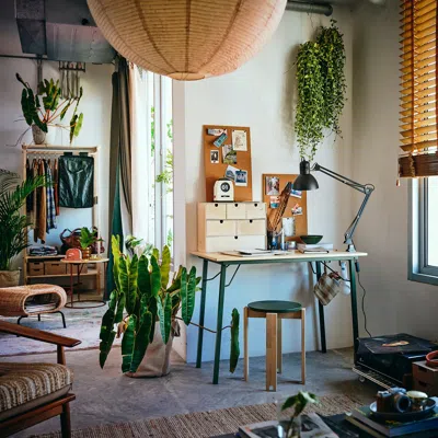 Ikea Kompishäng Desk, Green Pine, 39 3/8x21 5/8 " In Multi