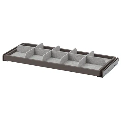 Ikea Komplement Pull-out Tray With Divider, Dark Gray/light Gray, 29 1/2x13 3/4 " In Black