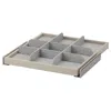 Ikea Komplement Pull-out Tray With Divider, Gray-beige/light Gray, 19 5/8x22 7/8 " In Gray