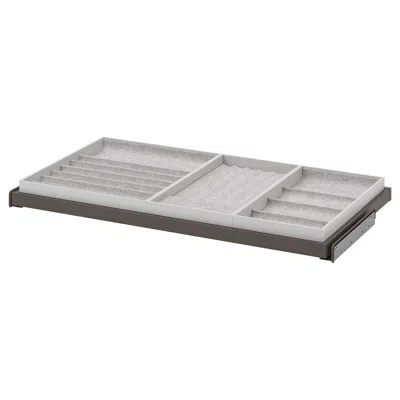 Ikea Komplement Pull-out Tray With Insert, Dark Gray/light Gray, 39 3/8x22 7/8 " In Black