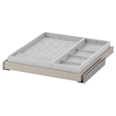 Ikea Komplement Pull-out Tray With Insert, Gray-beige/light Gray, 19 5/8x22 7/8 "