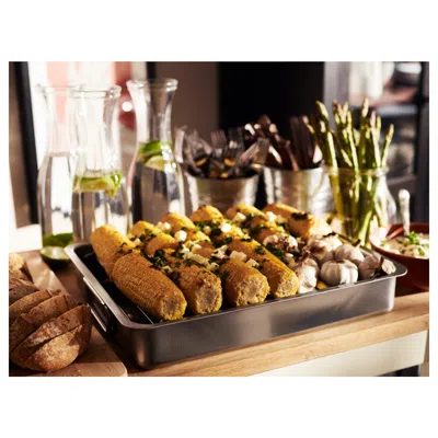 Ikea Koncis Roasting Pan With Grill Rack, Stainless Steel, 16x13 "