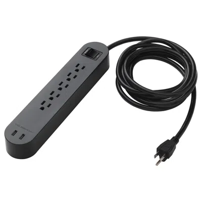 Ikea Koppla 5 Outlet Power Strip & 2 Usb Ports, Black, 118 "