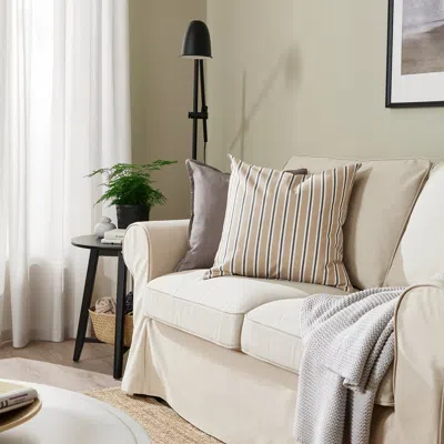 Ikea Korallbuske Cushion Cover, Beige White/stripe Pattern, 20x20 "