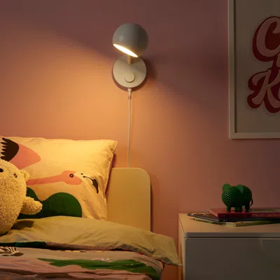 Ikea Korvsnöre Led Wall Lamp, Dimmable/white, Cord Length: 6 ' 7 "