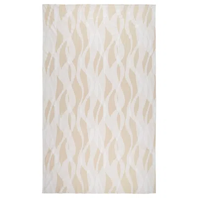 Ikea Krustistel Tablecloth, Patterned/white Light Beige, 57x94 " In Neutral