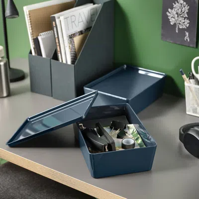 Ikea Kuggis Box, Black-blue, 7x10 ¼x3 ¼ "