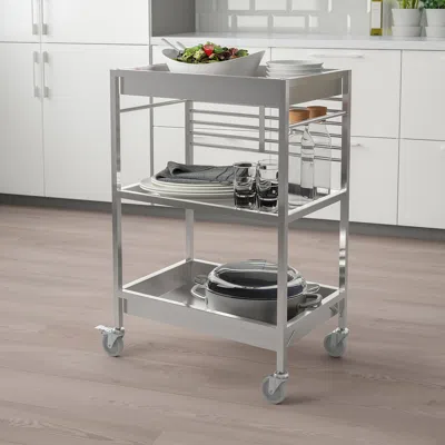 Ikea Kungsfors Kitchen Cart, Stainless Steel, 23 5/8x15 3/4 "