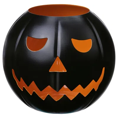 Ikea Kustfyr Candle Holder, Pumpkin Black, 5 "