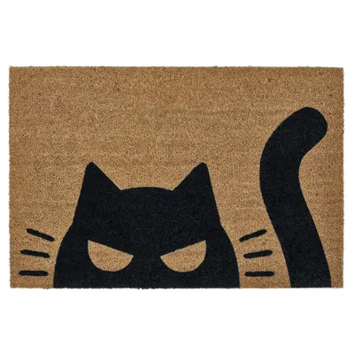 Ikea Kustfyr Door Mat, Cat Pattern Black/natural, 2 ' 0 "x2 ' 11 " In Brown