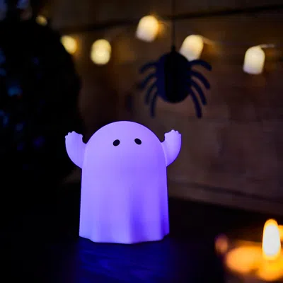 Ikea Kustfyr Led Decorative Table Lamp, Ghost/battery Operated White, Height: 5 " In Purple