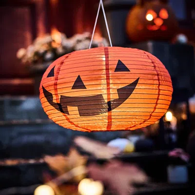 Ikea Kustfyr Led Pendant Lamp, Pumpkin Battery Operated/outdoor Orange, Diameter: 17 "
