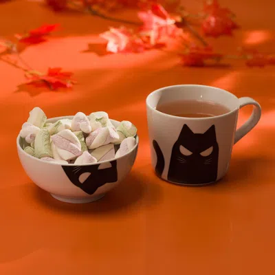 Ikea Kustfyr Mug, White/cat Black, 12 oz