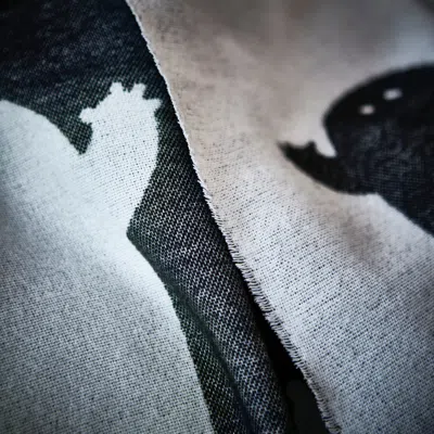 Ikea Kustfyr Throw, Ghost Pattern Black/white, 51x67 " In Multi