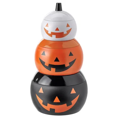 Ikea Kustfyr Tin With Lid, Set Of 3, Pumpkin-shaped Mixed Colors In Multi