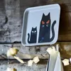 Ikea Kustfyr Tray, Cat Pattern White/black, 8x11 " In Multi