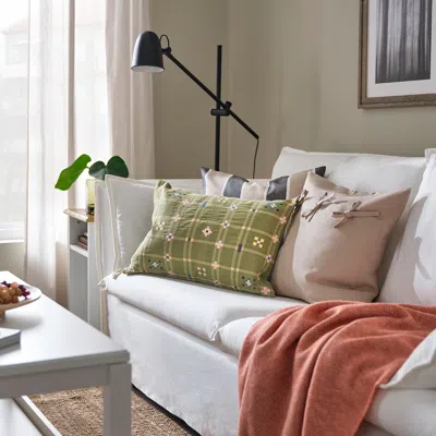 Ikea Kustgran Cushion Cover, Yellow-green, 16x23 "