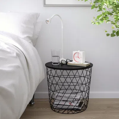Ikea Kvistbro Storage Table, Black, 17 3/8 "
