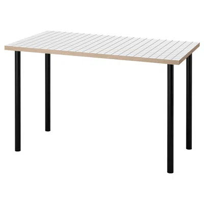 Ikea Lagkapten / Adils Desk, White Anthracite/black, 47 1/4x23 5/8 "