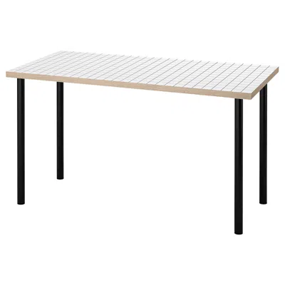 Ikea Lagkapten / Adils Desk, White Anthracite/black, 55 1/8x23 5/8 "