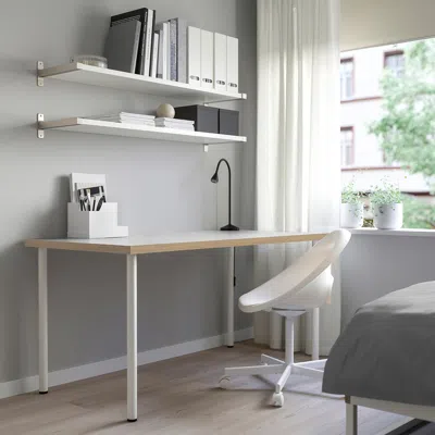 Ikea Lagkapten / Adils Desk, White Anthracite/white, 47 1/4x23 5/8 "