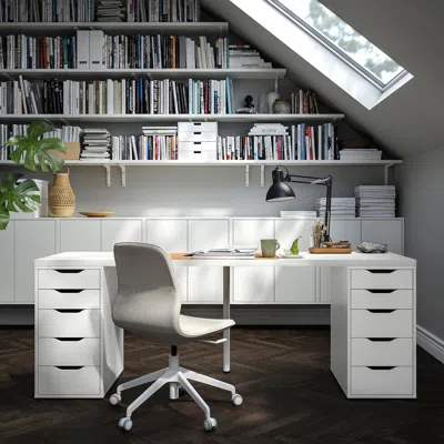 Ikea Lagkapten / Alex Desk, Black-brown/white, 78 3/4x23 5/8 "
