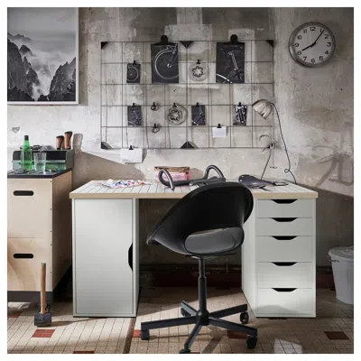 Ikea Lagkapten / Alex Desk, White/anthracite, 55 1/8x23 5/8 "