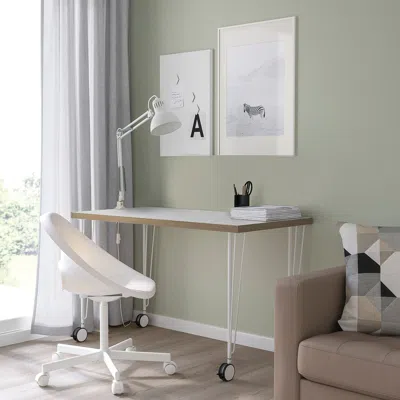 Ikea Lagkapten / Krille Desk, White Anthracite/white, 55 1/8x23 5/8 "
