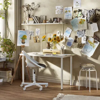 Ikea Lagkapten / Olov Desk, White, 47 1/4x23 5/8 "