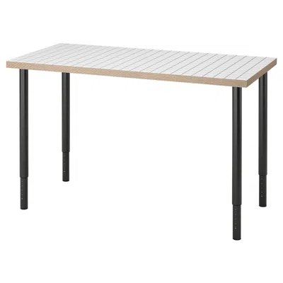 Ikea Lagkapten / Olov Desk, White Anthracite/black, 47 1/4x23 5/8 "